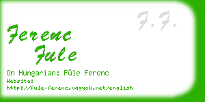 ferenc fule business card