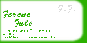 ferenc fule business card